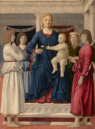 Virgin and Child Enthroned with Four Angels Piero della Francesca